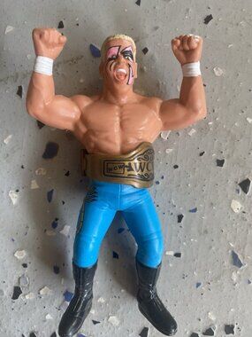 Vintage 1990 WCW Galoob Wrestling Figure STING w/ Championship Belt Rare HTF